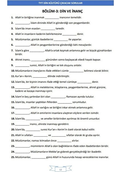 Tyt Din (Tüm Soruları Fulleten Kitap) fiyatları