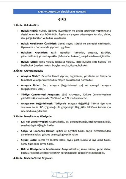Kpss Vatandaşlık Ders Notları (Çıkacak Sorular) fiyatları