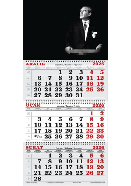 2026 Yılı Gemici Takvimi ---Atatürk ,aydınlığa Çıkan Yol