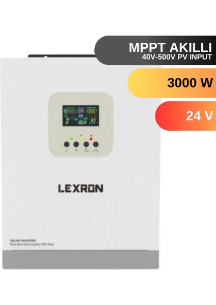 3000 W Watt Mppt 24V Tam Sinus Akıllı Inverter Hv 40-500V