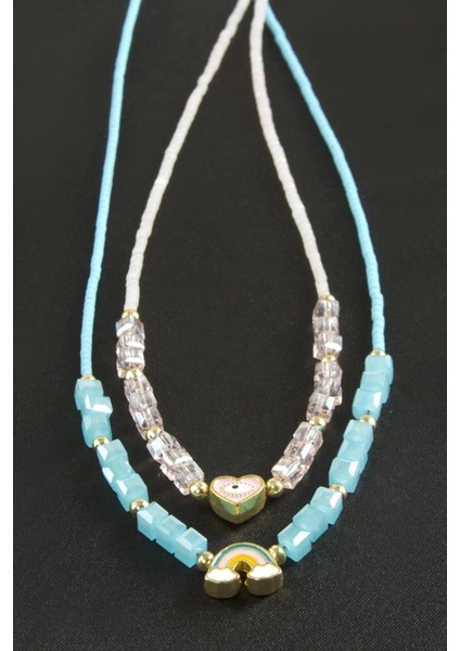 Karışık Figürlü Miyoki Boncuk Küp Kristal Kolye 1 Adet