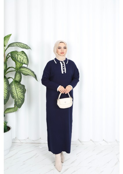 Polo Yaka Triko Elbise