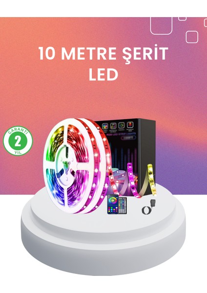 10 Metre Telefon Kontrollü Smart Şerit LED USB Rgb Kumandalı - N896J599-M36896