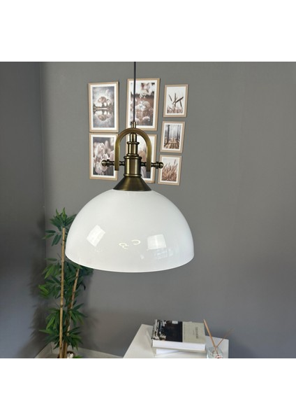 Linate Beyaz Gemici Eskitme Başlık Avize Tekli Sarkıt Salon Kuaför Dekoratif Aydınlatma modelleri