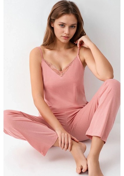 Kadın Modal Kutulu 3 Parça Desenli Pembe Sabahlık & Pijama Takımı Set L1.PC.908.2.001 modelleri