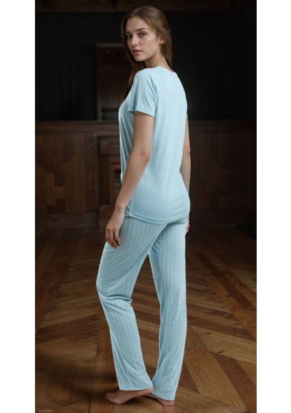 Kadın Giyim Kısa Kollu Viskon Pijama Takımı LL.PC89.K97.D01 modelleri