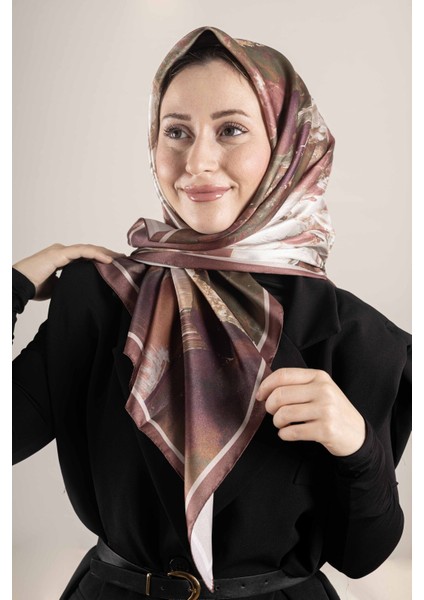 Dijital Kristal Desenli Eşarp 95x95 – Pastel Desen-3 modelleri