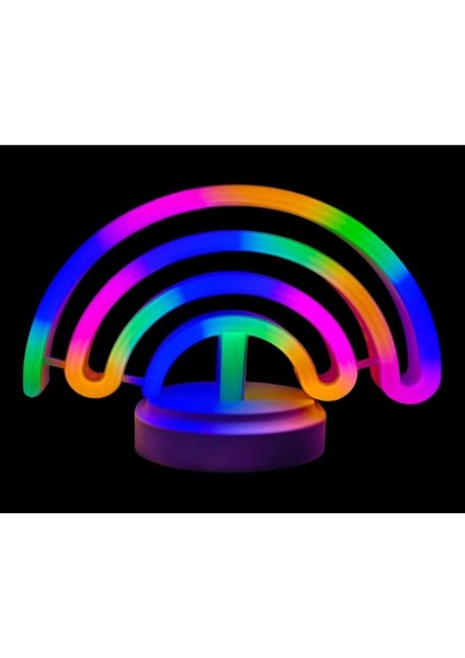 Neon Işıklı Gökkuşağı Masa Gece Lambası