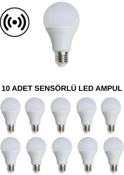 CT-4259 Sensörlü LED Ampul 15W Beyaz Işık- 10’lu Paket