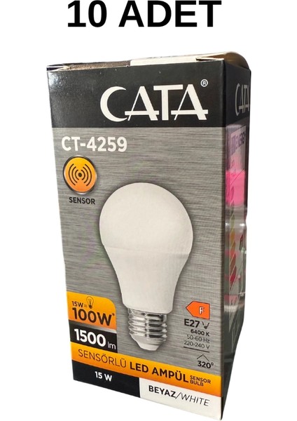 CT-4259 Sensörlü LED Ampul 15W Beyaz Işık- 10’lu Paket fiyatları