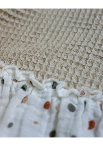 Waffle Müslin Fırfır Detaylı Çocuk & Bebek Örtü | Battaniye | Pike |80X90 %100 Pamuk Çok Amaçlı fiyatları