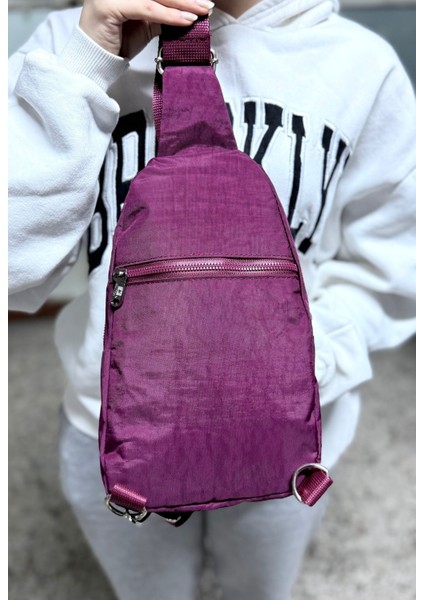 Su Geçirmez Kumaş Bordo Unisex Body Bag Çapraz Omuz Çantası fırsatları