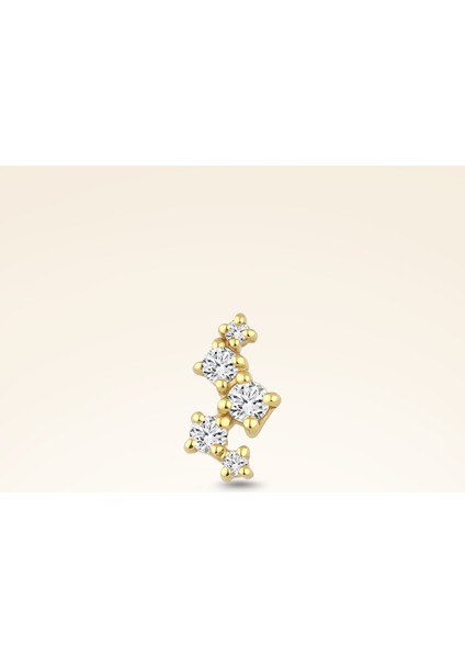 0,08 Karat Pırlanta Beş Taşlı Piercing