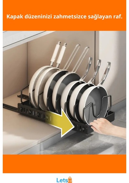 Teleskopik Raylı Dayanıklı Metal Mutfak Tava Tencere Organizeri fiyatları