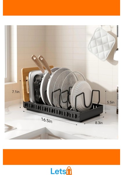 Teleskopik Raylı Dayanıklı Metal Mutfak Tava Tencere Organizeri modelleri