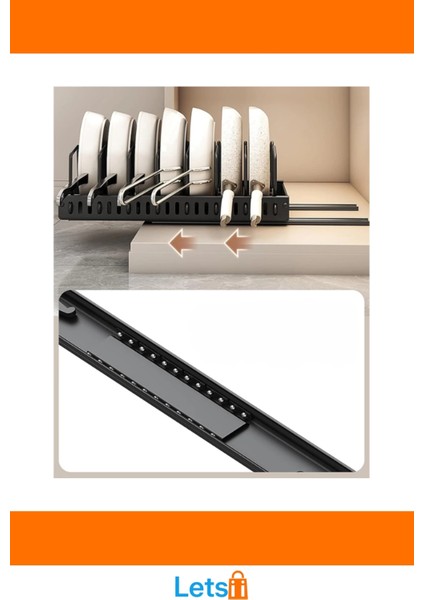Teleskopik Raylı Dayanıklı Metal Mutfak Tava Tencere Organizeri indirimleri