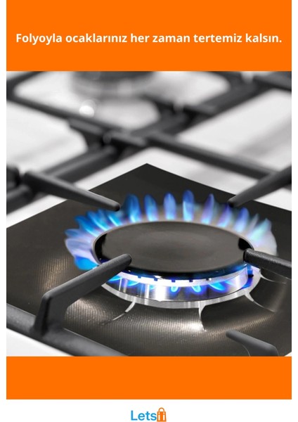 Siyah Yanmaz Yapışmaz Ocak Koruyucu Folyo 27X27 cm 4'lü Paket fiyatları