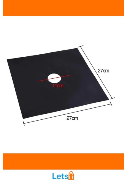 Siyah Yanmaz Yapışmaz Ocak Koruyucu Folyo 27X27 cm 4'lü Paket fırsatları