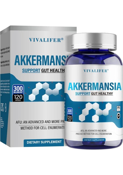 300 Billion Afu Akkermansia Probiotic - 120 Capsules Digestive, Immune & Overall Health