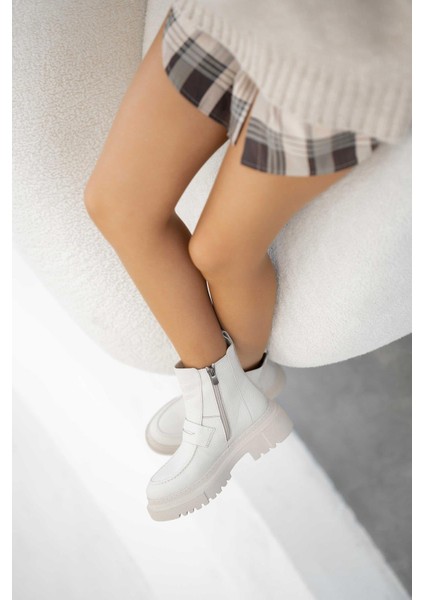 Adda Hakiki Deri Lastikli Kadın Bot Ekru fiyatları