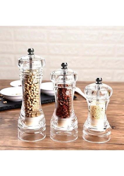 1 Adet Şeffaf Akrilik 20 cm Büyük Boy Baharat Tuz Karabiber Öğütücü Değirmeni fırsatları