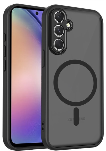 Samsung Galaxy A34 Kılıf, Manyetik Yarı Saydam Mat Darbeye Dayanıklı ve Parmak Izi Önleyici Koruyucu Kılıf-Siyah (Yurt Dışından)