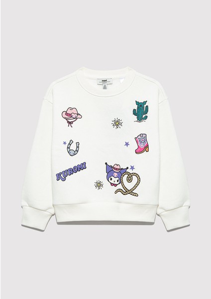 Kuromi Baskılı Ekru Sweatshirt 7S10186-70057 modelleri