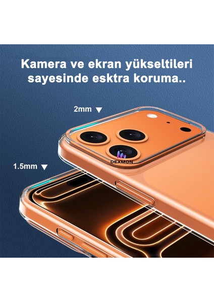 iPhone 17 Pro Max Uyumlu Kılıf Sararmaz Sert Şeffaf Pc Ultra Ince Kamera Koruma Çıkıntılı