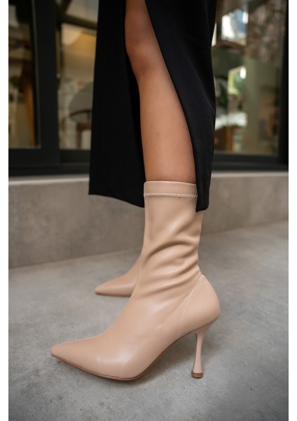 Prino Nude Deri Streç Bot