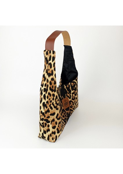 El Yapımı Leopar Desenli Hobo Bag Omuz Çantası indirimleri