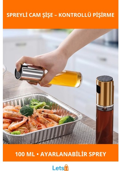 100 ml Çok Amaçlı Spreyli Cam Şişe Gümüş