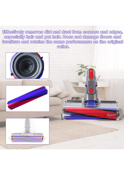 Dyson V6 V7 V8 V10 V11 Için Yedek Fırça, Yumuşak Rulo Aksesuarları, 6 Keçe Şeritli, Temizleme ve Toz Giderme (Yurt Dışından) modelleri