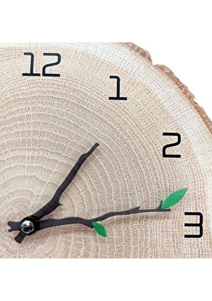 Dekoratif Ağaç Gövdesi Kütük Şeklinde 30 cm Duvar Saati