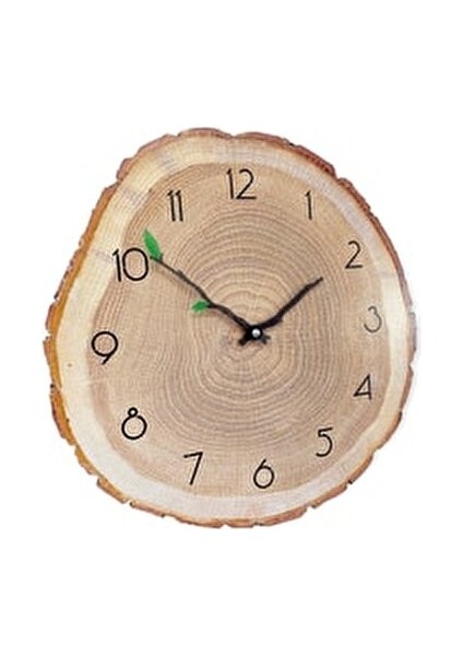 Dekoratif Ağaç Gövdesi Kütük Şeklinde 40 cm Duvar Saati