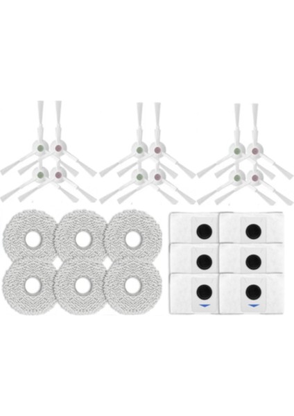 24 Adet Ecovacs Deebot T20/T20MAX/T20PRO/X1 OMNI/T10 Omni/turbo Elektrikli Süpürge Parçaları Yan Fırça Toz Torbası Paspas Bezi (Yurt Dışından)