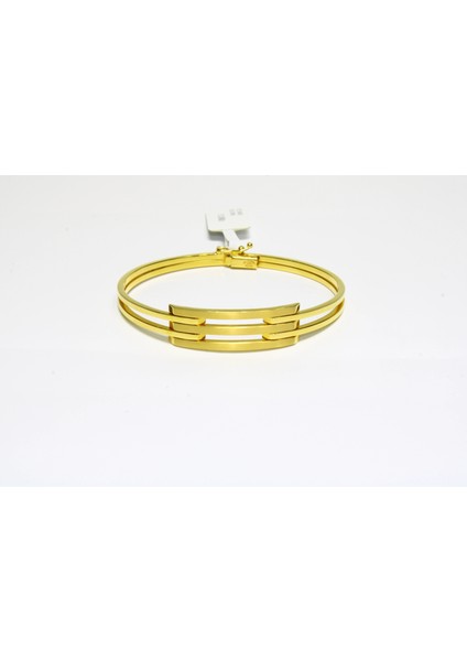 14 Ayar Altın 3 Sıralı Kaburga Kelepçe Bilezik 11.09 gr