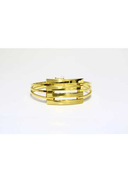 14 Ayar Altın 4 Sıralı Kaburga Kelepçe Bilezik 10.33 gr