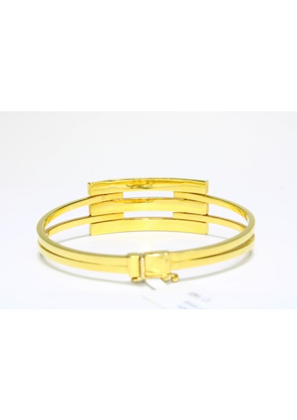 14 Ayar Altın 3 Sıralı Kaburga Kelepçe Bilezik 12.16 gr modelleri