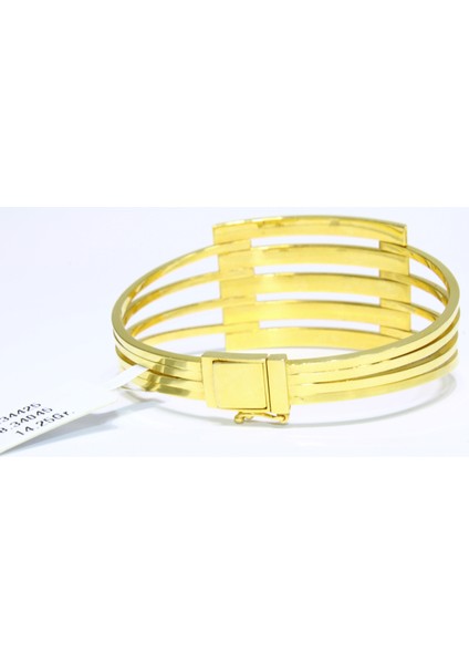 14 Ayar Altın 5 Sıralı Kaburga Kelepçe Bilezik 14.25 gr indirimleri