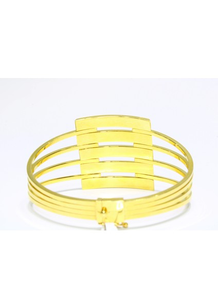 14 Ayar Altın 5 Sıralı Kaburga Kelepçe Bilezik 15.36 gr modelleri