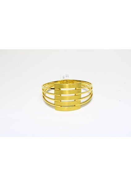 14 Ayar Altın 5 Sıralı Kaburga Kelepçe Bilezik 15.35 gr