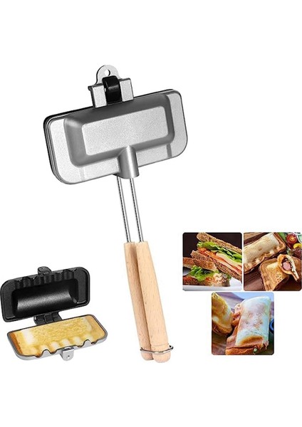 Sosisli Sandviç Tost Makinesi, Çift Taraflı Sandviç Fırın Tavası, Peynir Makinesi Sandviç Makinesi Çevirme Tavası, Kamp Kızartma Tavası (Yurt Dışından) fırsatları