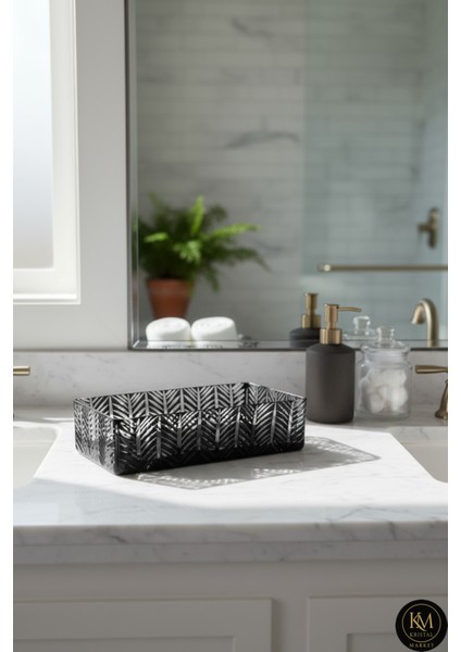 El Yapımı Kristal Paris Desenli Baton Dekoratif Sunumluk Sofra Sunum Kasesi