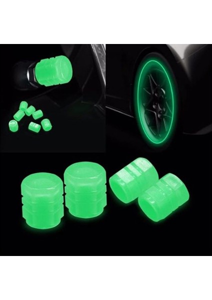 Oto Suya Dayanıklı Fosforlu Sibop Kapağı - Gece Parlayan 4 Adet