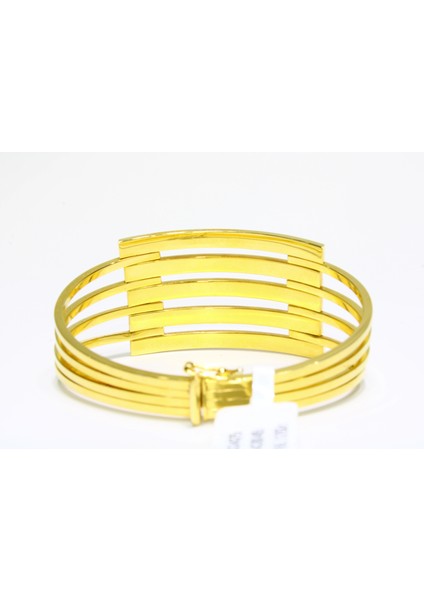 14 Ayar Altın 5 Sıralı Kaburga Kelepçe Bilezik 16.12 gr modelleri