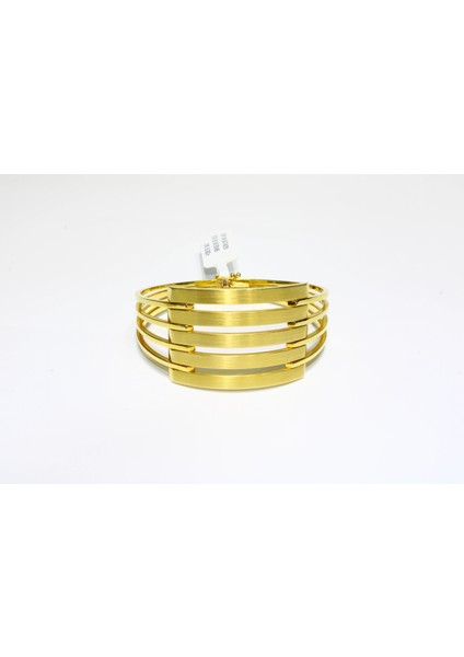 14 Ayar Altın 5 Sıralı Kaburga Kelepçe Bilezik 16.53 gr