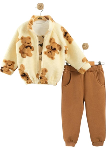 Ayıcık Desenli Erkek Bebek Üçlü Takım fiyatları