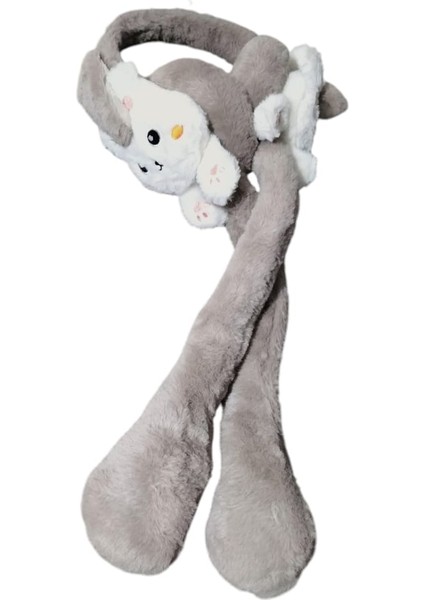 Çocuk Peluş Figürlü Oynar Kulaklı Hareketli Sesli Kışlık Kulaklık