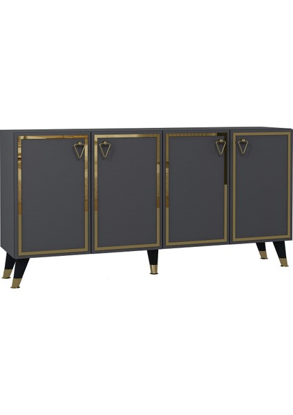 8204-1DD KB150 Konsol, Tv Ünitesi Antrasit-Altın fırsatları
