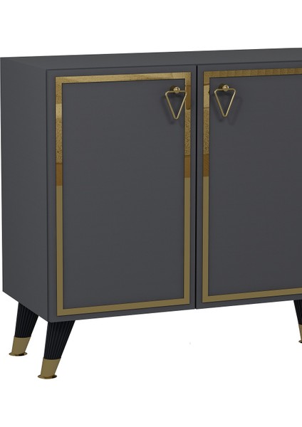 8204-1DD KB150 Konsol, Tv Ünitesi Antrasit-Altın indirimleri